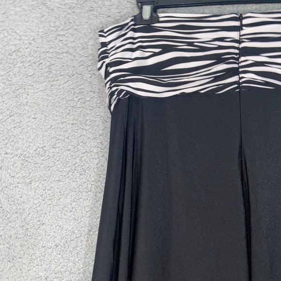 Chico's Dress Womens 2 Black White Zebra Strapless Maxi Back Zip Stretch - Picture 5 of 13